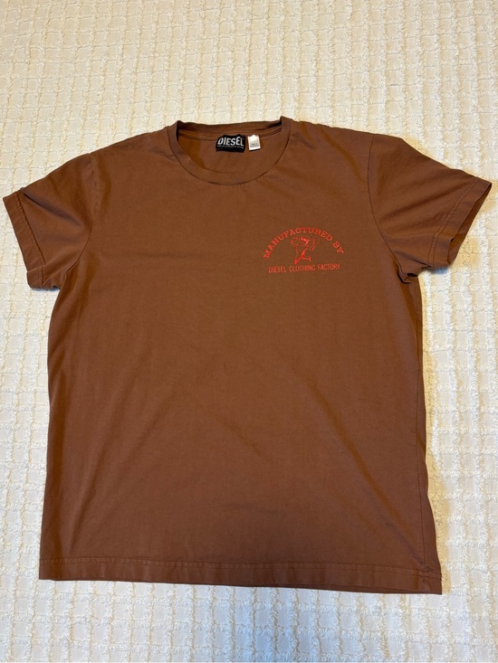 Diesel Other - Diesel Brown Short-Sleeve Crewneck T-Shirt with Red Chest Logo